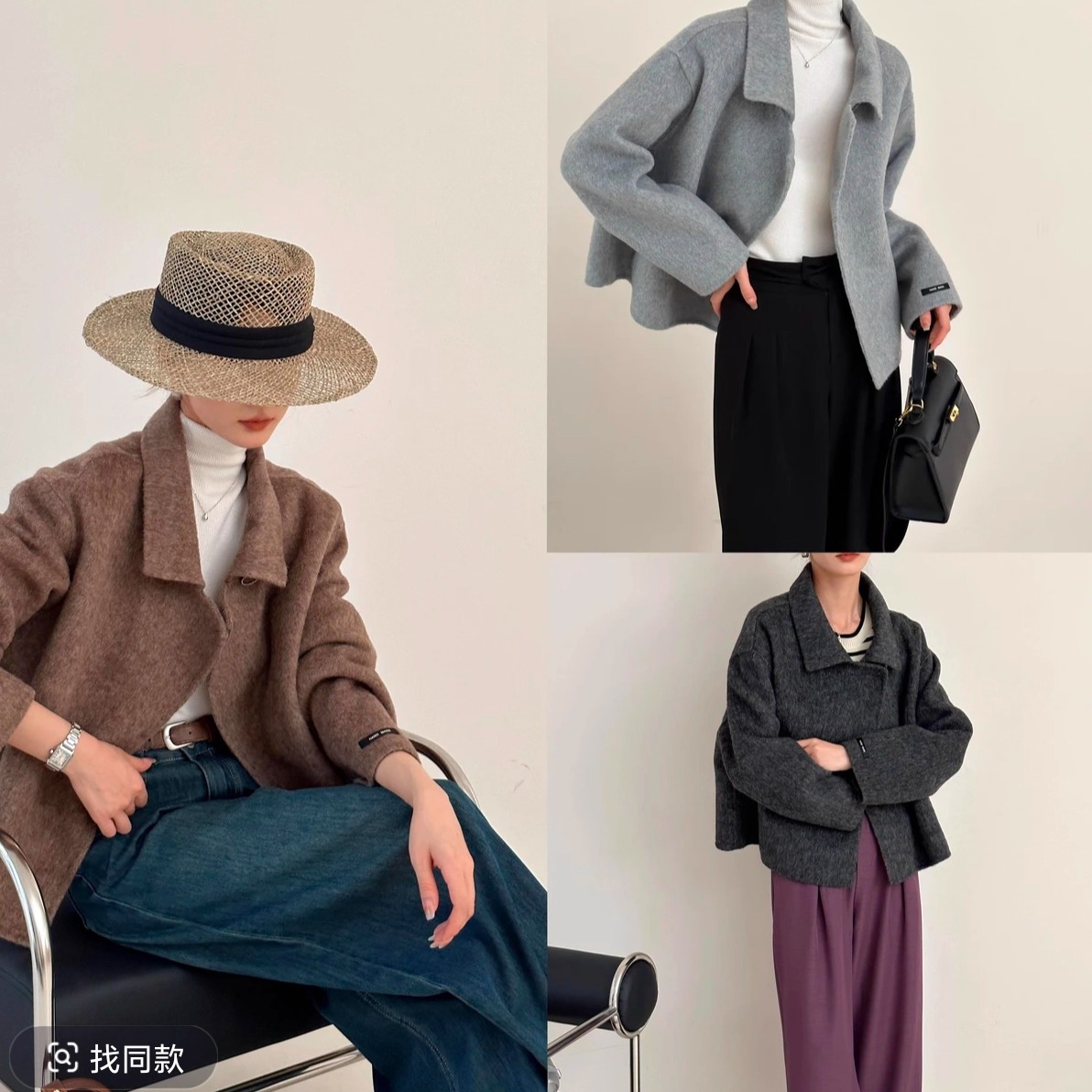 毛呢外套超好看加厚短款