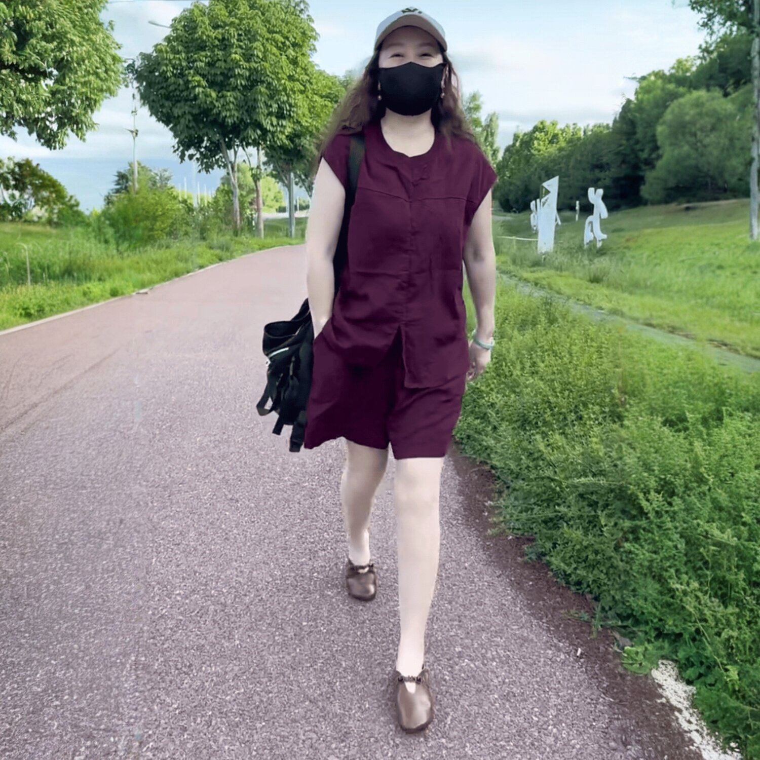 夏季新款短袖时尚百搭纯色圆领T恤棉麻舒适休闲洋气短裤两件套装