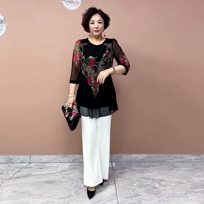 夏季薄款时尚妈妈小衫