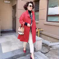 High-end, stylish and versatile mid-length air cotton windbreaker for mom, casual, loose and cover-up large-sized windbreaker jacket thumbnail 5