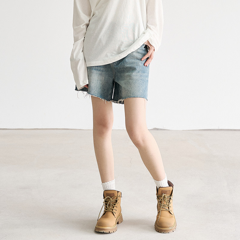 美式夏季薄款凉快五分牛仔短裤女高腰显瘦破洞毛边直筒热裤子女潮,女装/女士精品,牛仔裤,淘宝优惠券,粉丝福利购,淘宝优惠卷