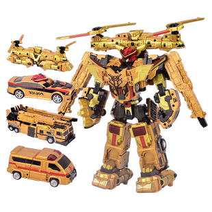托宝战士银河侦探金辉战士变形四合体机器人汽车男孩金刚儿童玩具