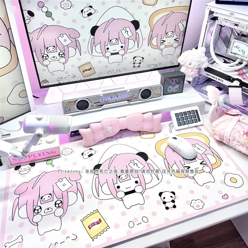 原创熊猫妹kkshy周边二次元动漫皮革鼠标垫餐垫