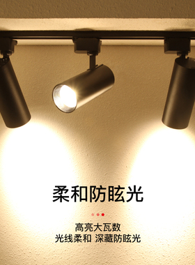 LED射灯轨道射灯COB筒灯服装店铺导轨天花电视背景节能12W18W20W