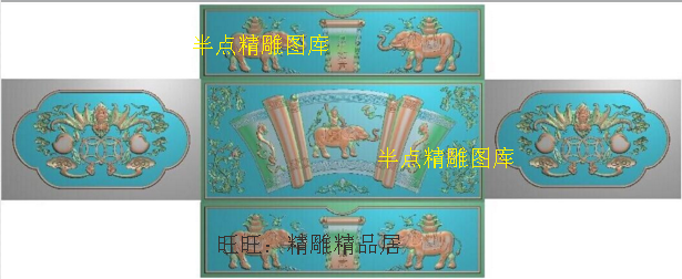象樟木箱精雕图蝙蝠桃子精品大象元宝箱子浮雕电脑雕刻效果图如意