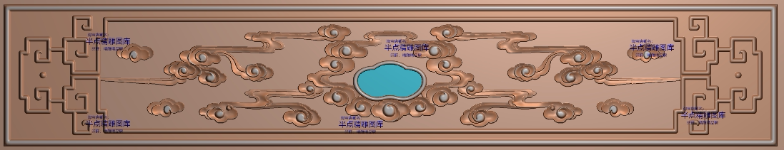浮雕图云朵线条如意围板图片