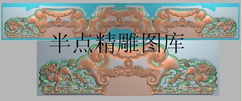 麒麟靠头精雕图浮雕雕刻图云宝座沙发脑狮子椅脑床靠头新款八宝