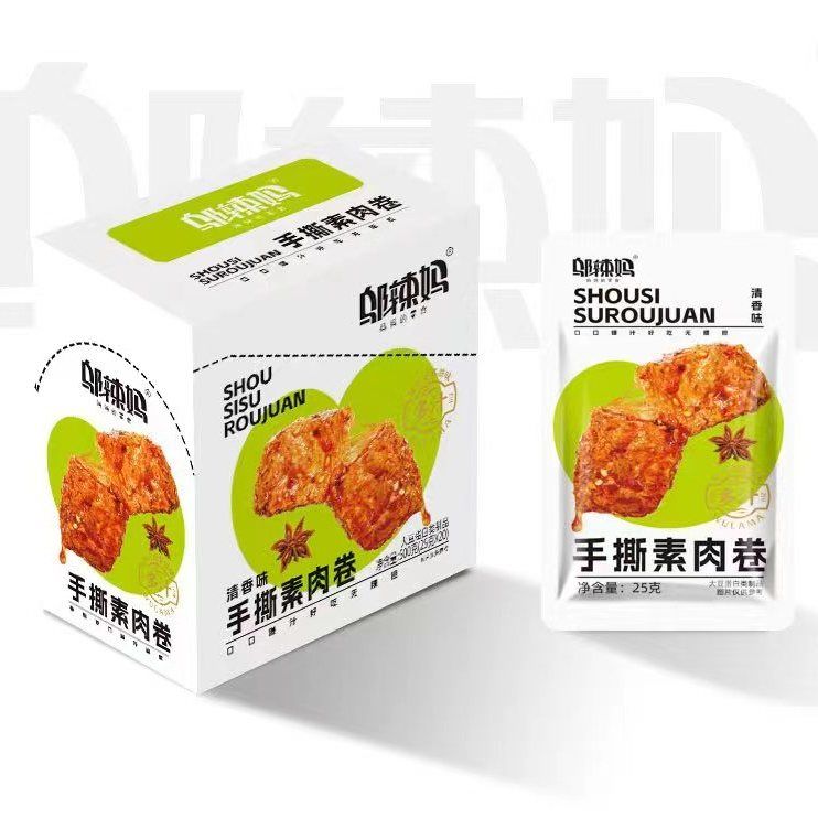 邬辣妈手撕素肉卷整盒湖南零食办公室小吃麻辣条豆干休闲食品