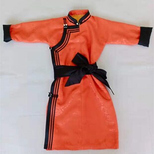 新款蒙古袍民族风原创设计服饰男女儿长袖孩子童生活演出服装长袍