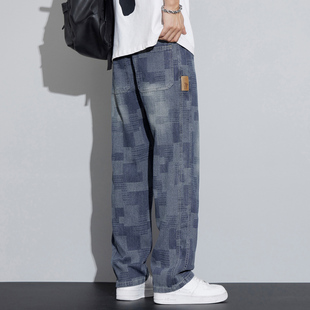 男宽松长裤 复古直筒牛仔裤 休闲男裤 青少年男装 子 秋季 春秋裤 美式
