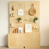 穿孔板展示柜陈列柜落地展示架展示柜鞋 饰架木制垂直组合展示柜柜