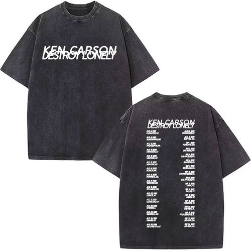 Destroy Lonely Ken Carson水洗做旧短袖美式说唱复古宽松男女T恤