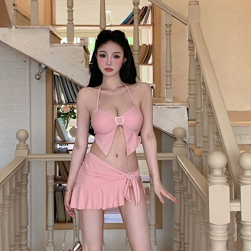 2025新款裙式比基尼性感时尚分体泳衣女小胸聚拢海边温泉度假泳装