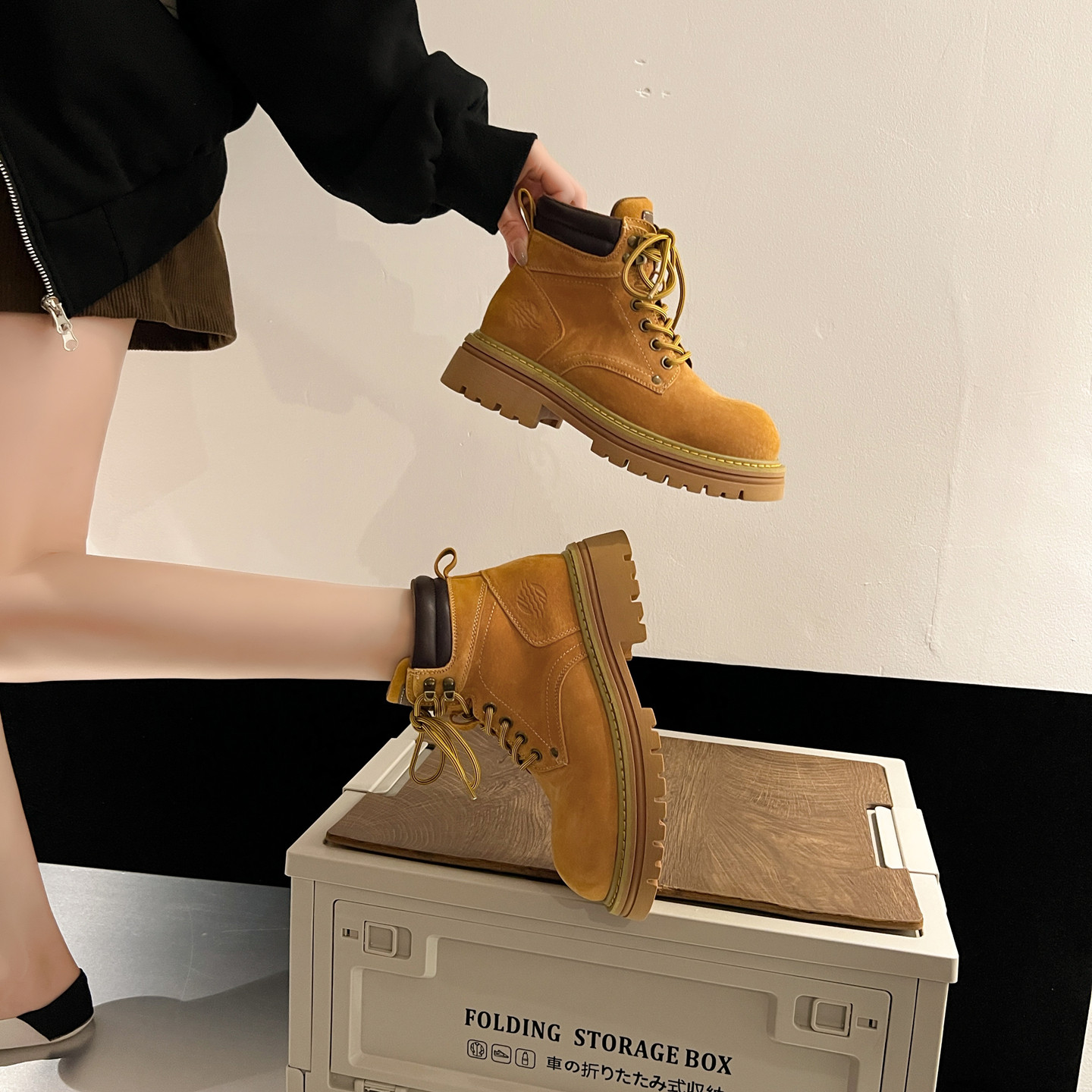 隐形增高7CM~真皮马丁靴女不累脚