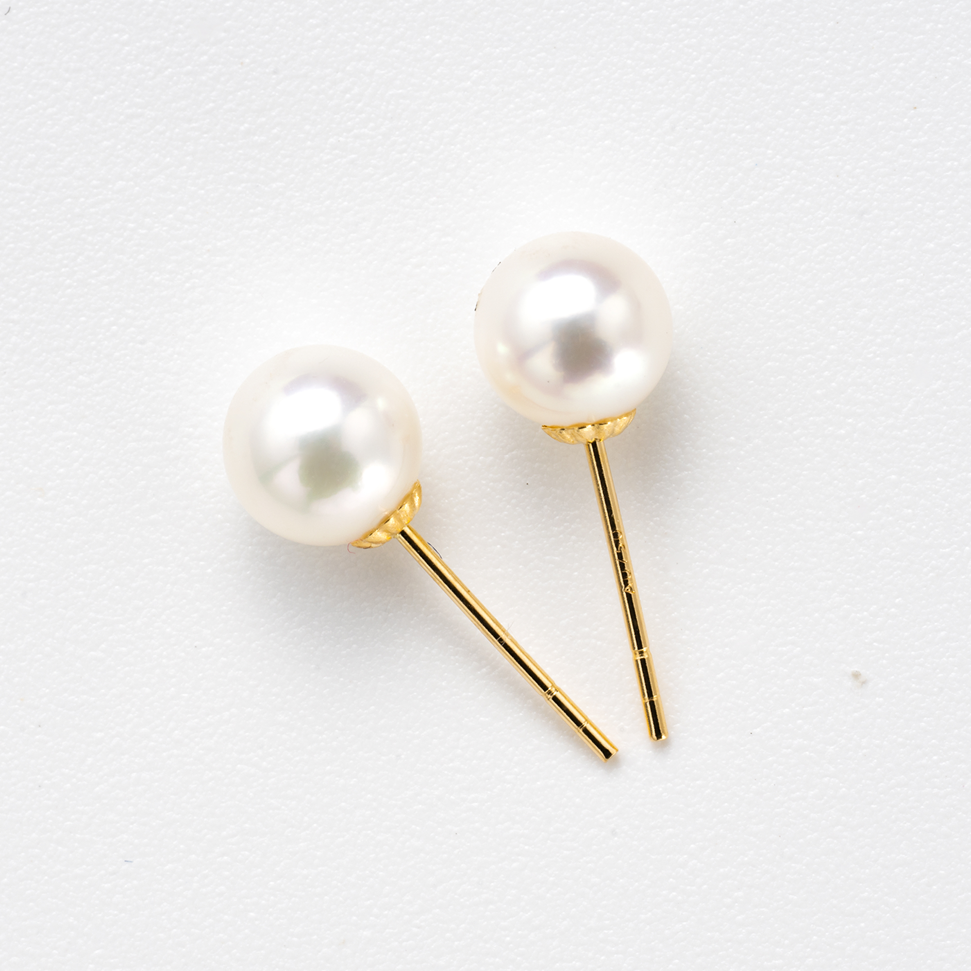 红桥市场 红桥珍珠 海水akoya珍珠素钉耳钉18K金简约百搭