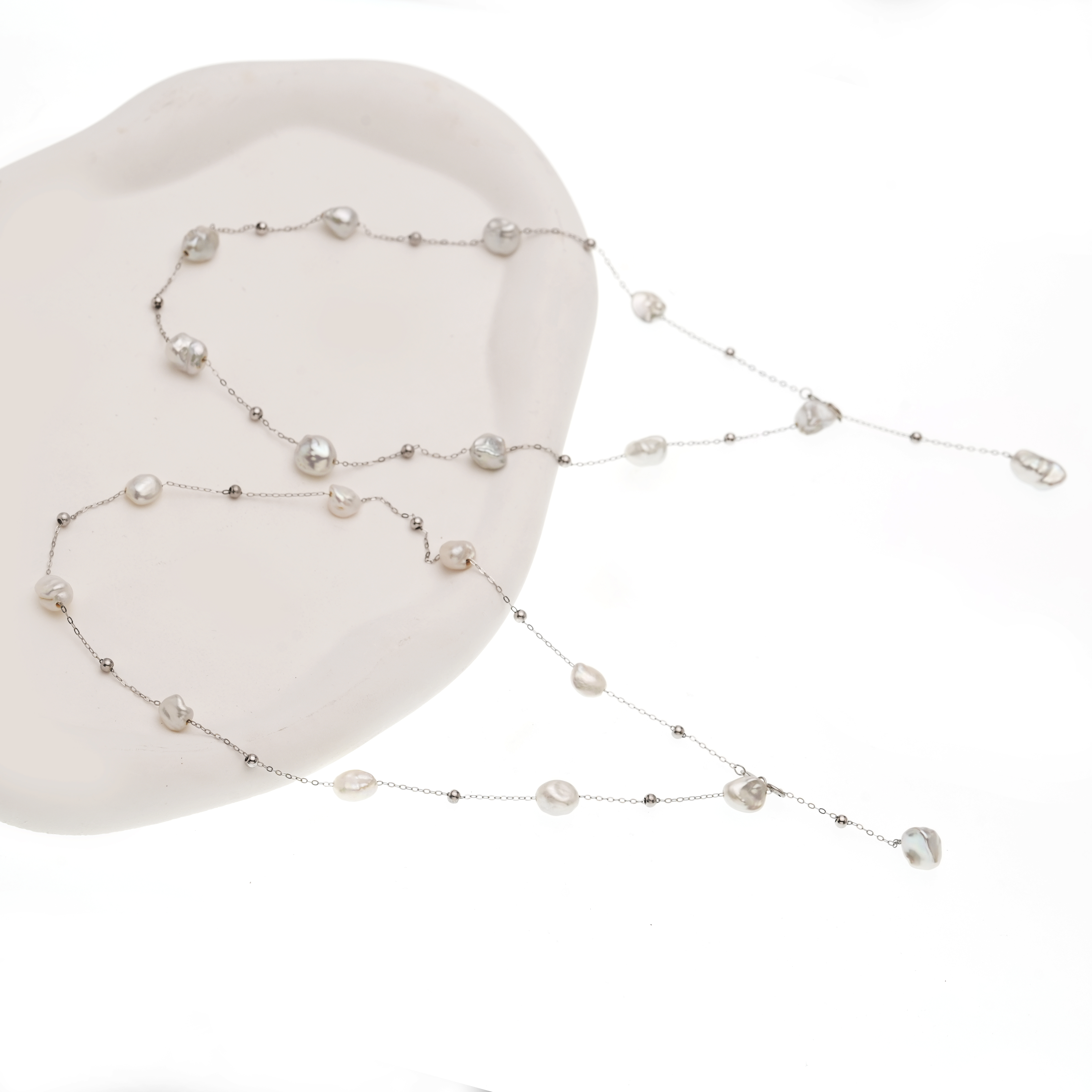 【禧物社】红桥珍珠 天然淡水无核客旭keshi满天星珍珠项链S925