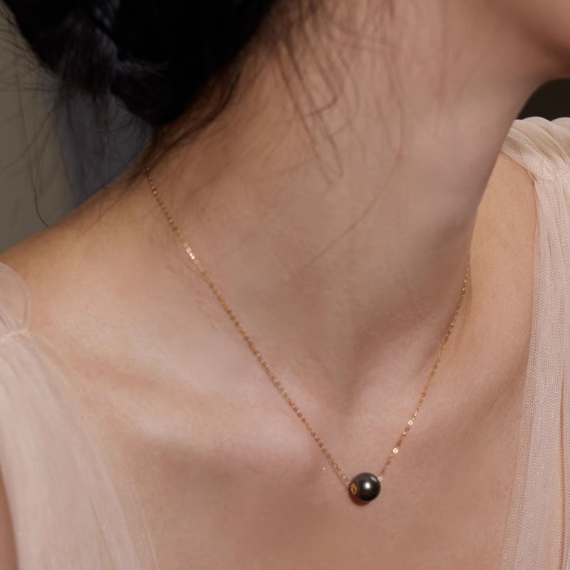 红桥18K金海水珍珠圆形吊坠