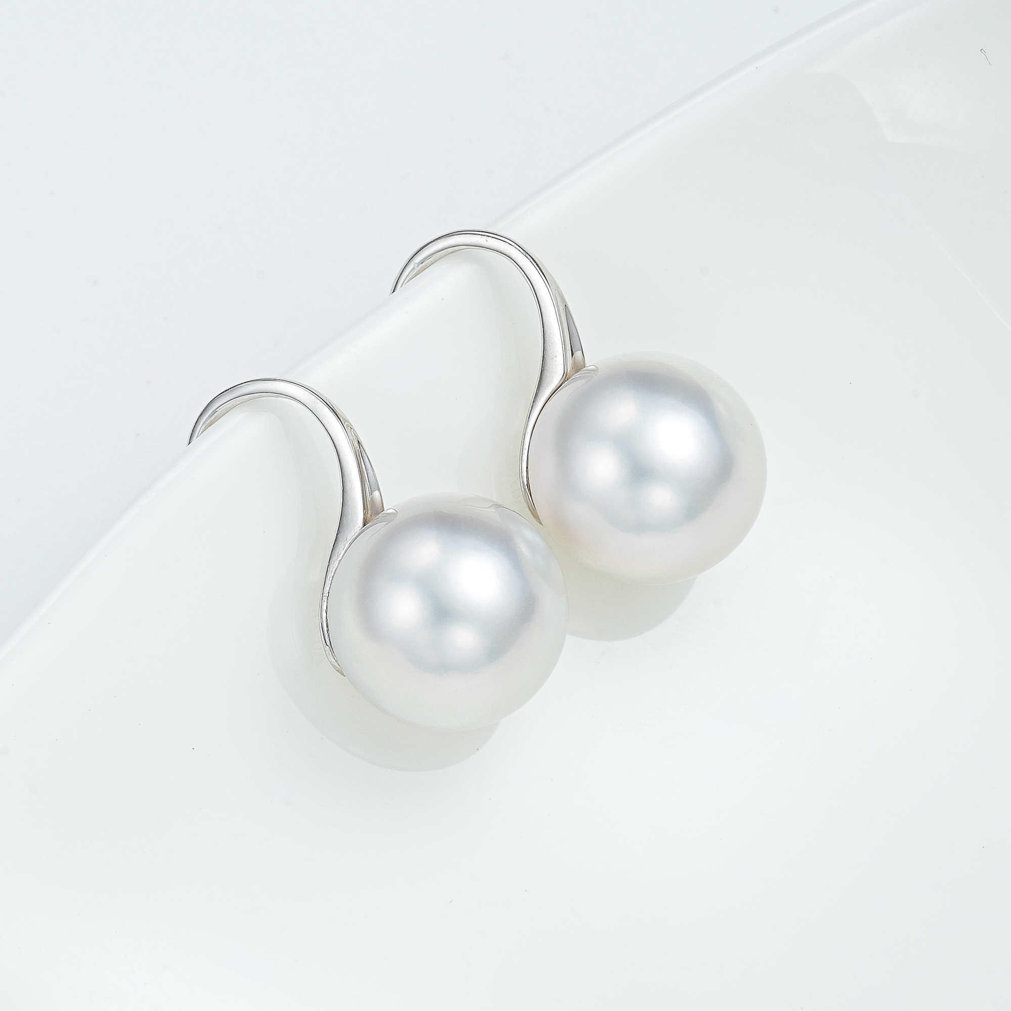 红桥市场 红桥珍珠 海水南洋澳白珍珠耳钩耳饰18K金