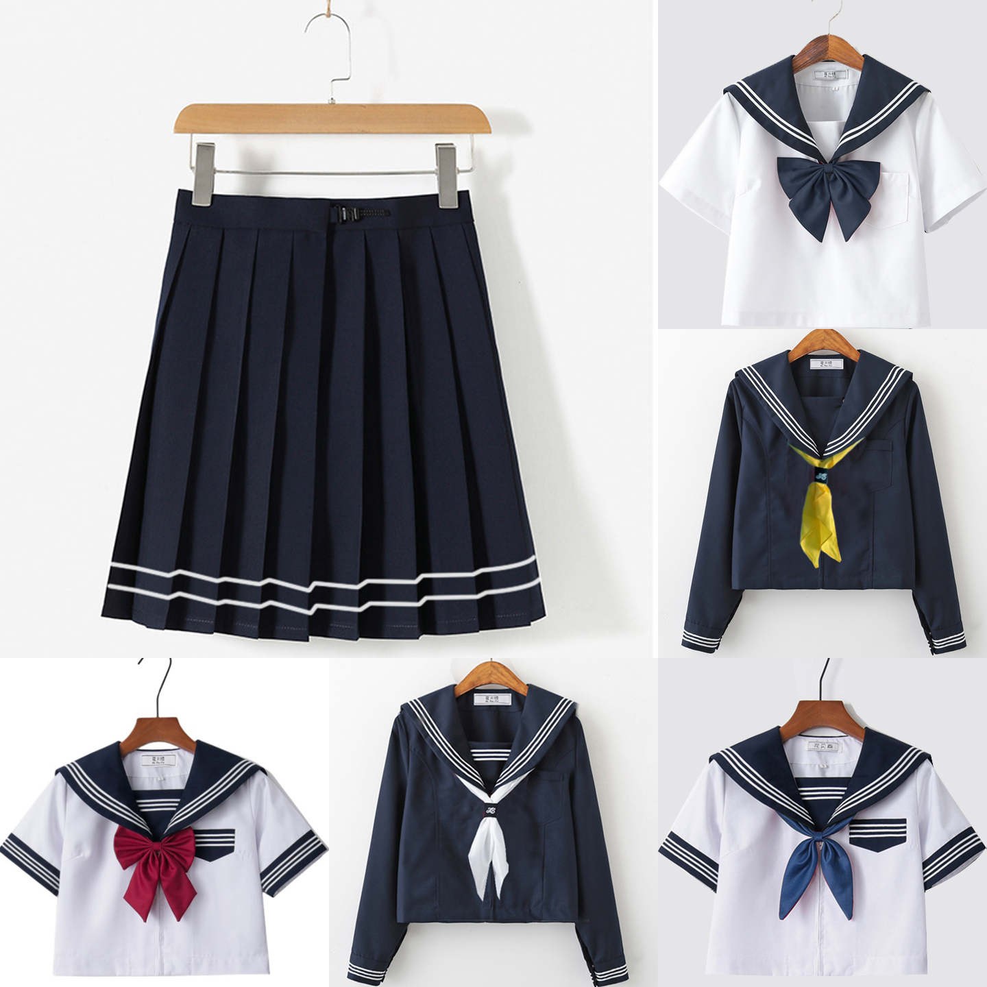 原创jk制服基础款校供白色水手服
