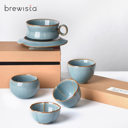 brewista咖啡杯金丝冰裂纹青瓷