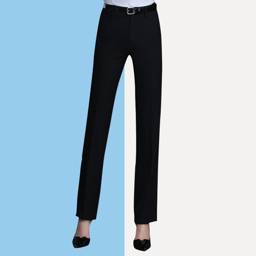 黑色西装裤女春秋直筒西裤
