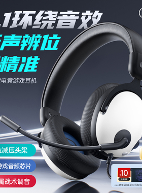 iKF V12电竞游戏耳机头戴式有线FPS带麦7.1声道usb无畏契约三角洲