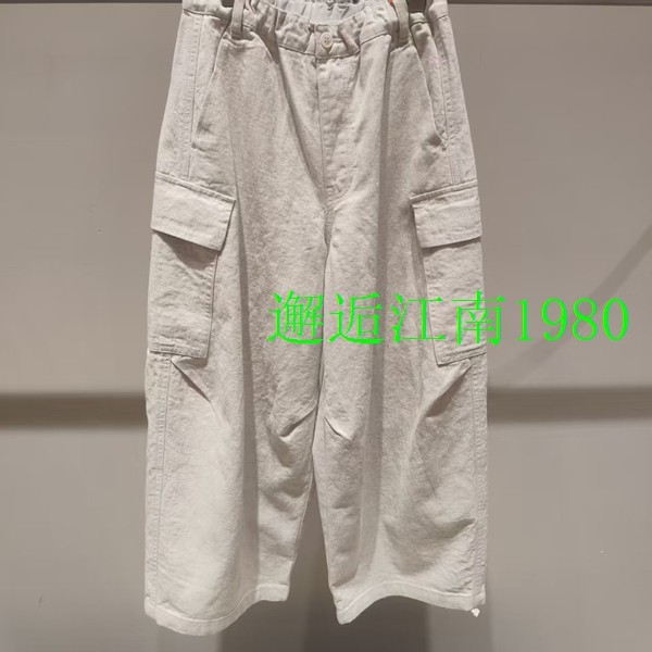 AQ1E10580 pomme蓬马童装正品 26春 棉麻大口袋工装长裤,童装/婴儿装/亲子装,裤子,淘宝优惠券,粉丝福利购,淘宝优惠卷