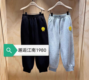 little moco童装25冬加绒保暖运动裤亲子儿童休闲卫裤 KBE4PATT01