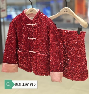 little moco专柜正品26年春款女童新年新中式棉服外套KBF1QJK011