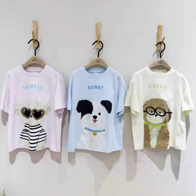 little moco专柜正品25年夏男女童休闲圆领短袖T恤KBE2TEE030