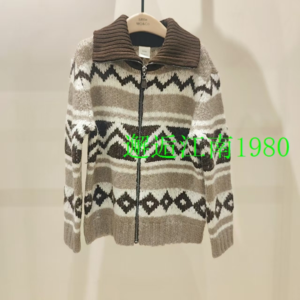 littlemoco专柜正品25年秋男女童翻领针织开衫外套KBE4CAR013