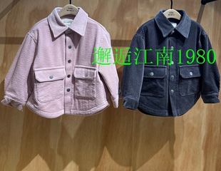 little moco专柜正品童装25年冬男女童翻领灯芯绒外套KBE4QJK018