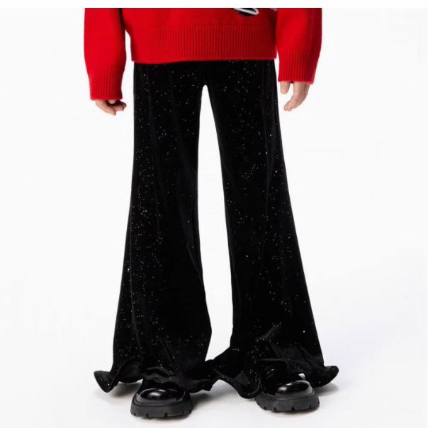 little moco专柜正品26年春款女童丝绒亮片微喇长裤KBF1PATT03,童装/婴儿装/亲子装,裤子,淘宝优惠券,粉丝福利购,淘宝优惠卷