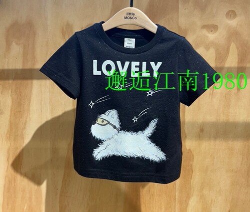 little moco童装26春新款女童纯棉印花短袖圆领T恤上衣KBF1TEE005
