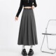 2025新款 灰色西装 半身裙女春秋冬季 高腰显瘦垂感a字伞裙百褶长裙