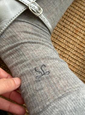 纯欲天花板~印花蝴蝶结短袜miu系芭蕾风中筒袜日系jk白色堆堆袜