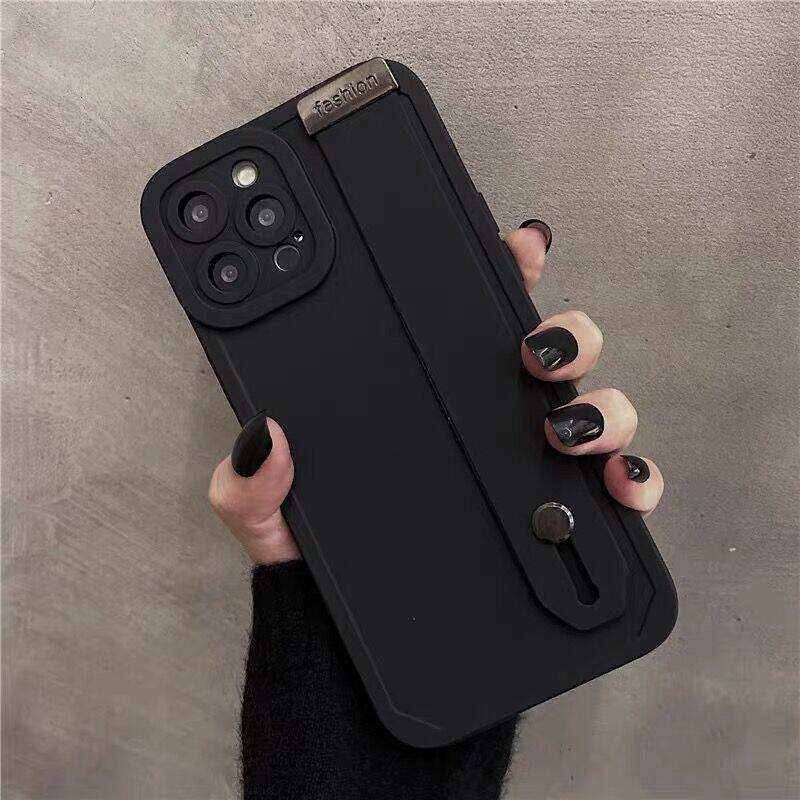 vivo x70pro手机壳iqooz5酷黑极简腕带x60软胶s10s12情侣s9网红x50女y