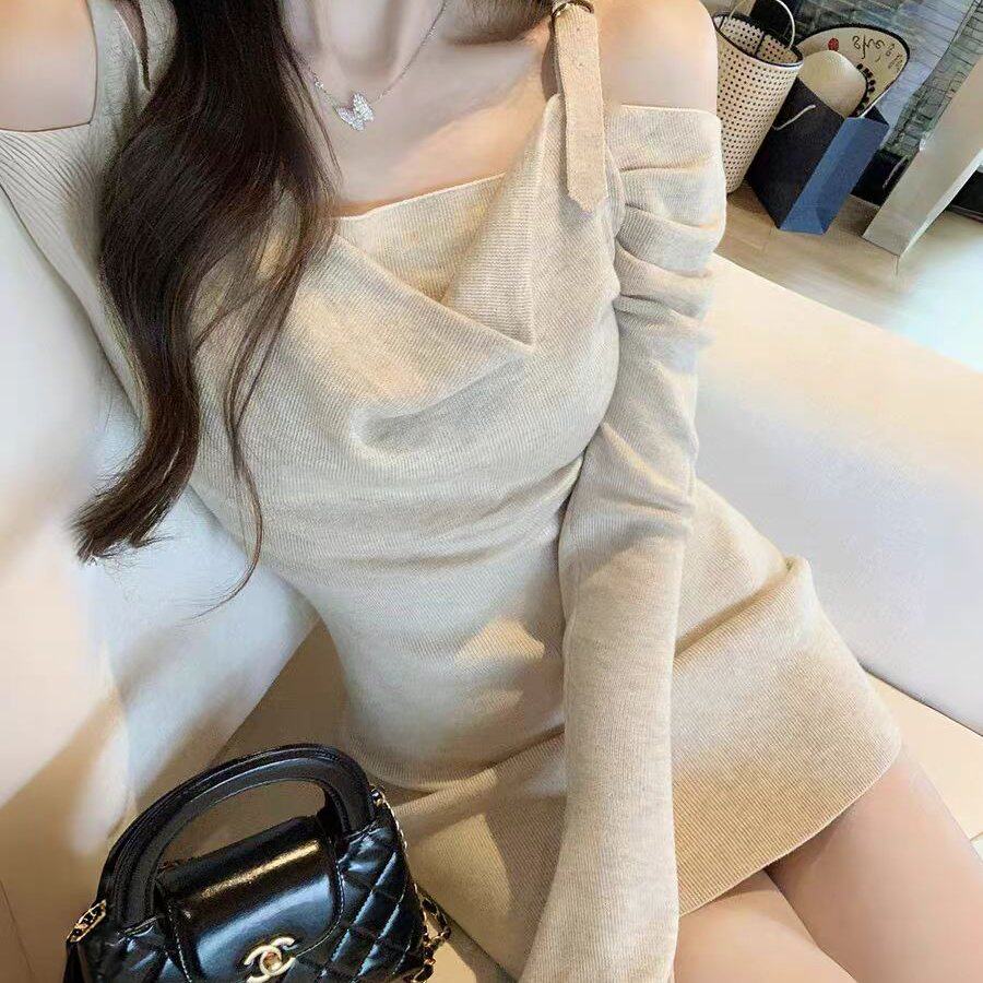 2026秋冬新款气质包臀性感针织连衣裙短裙女