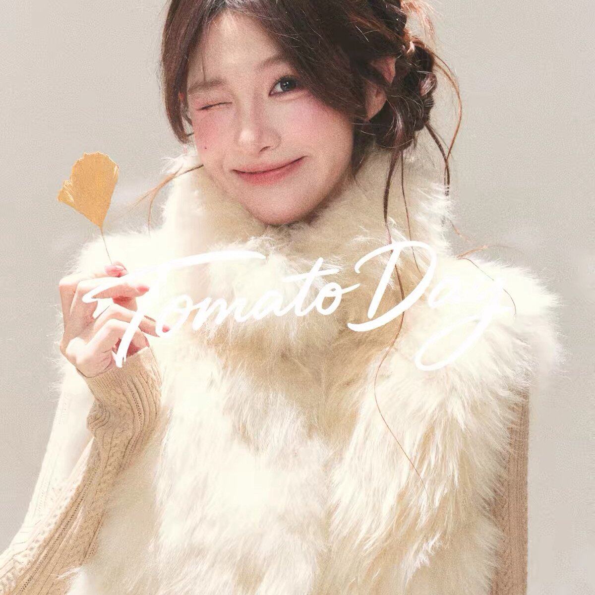 新品奶油暮雪 环保皮草马甲秋冬