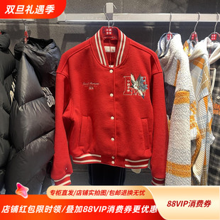 中国李宁25春季 日进斗金系列女子外套宽松休闲棒球服AFDV916 新款