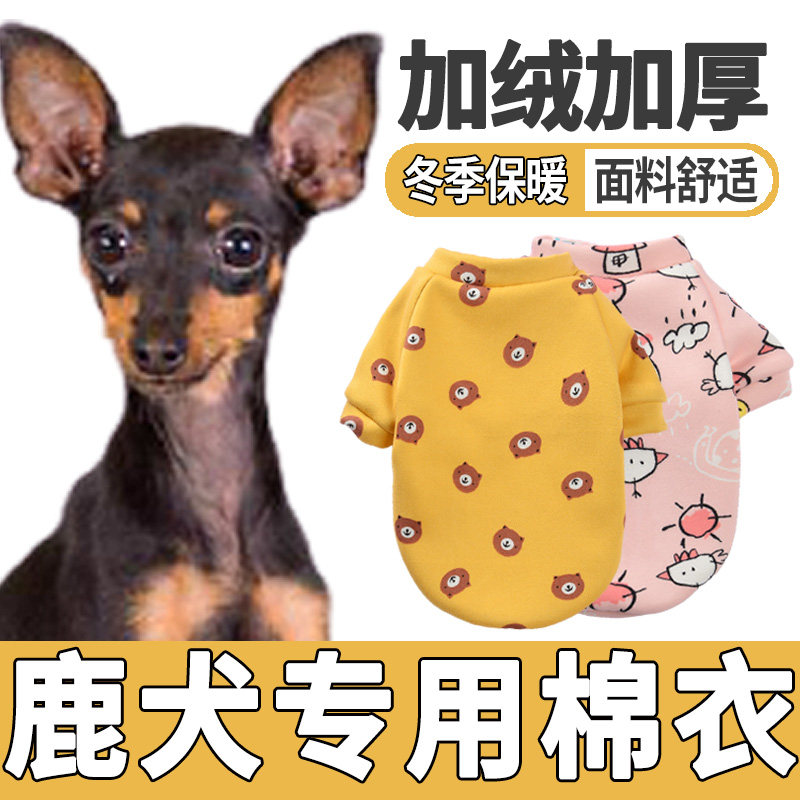 小鹿犬专用小奶狗狗穿的衣服2021新款网红冬季天韩版加绒加厚棉衣