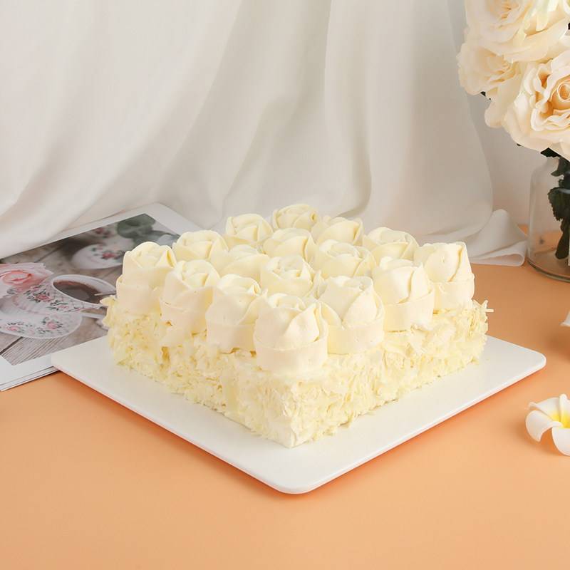 MUSSE蜜时白月光玫瑰芝士送女神纯动物奶油生日蛋糕武汉同城派送