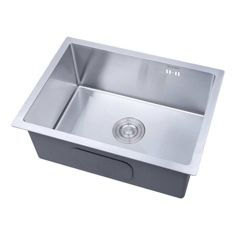 304不锈钢台下单槽厨房洗菜盆加厚边拉丝手工盆a5540台下盆