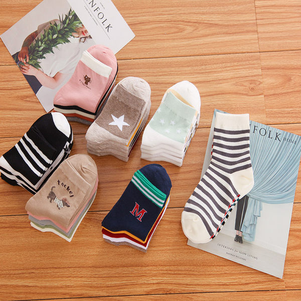 洁丽雅棉袜 10双 双重优惠后￥19.8包邮（￥29.8-10）男女长短多款多色可选