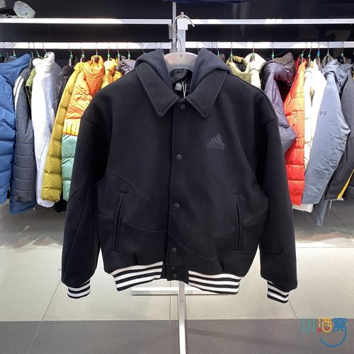 正品Adidas阿迪达斯简约百搭男运动休闲加绒连帽夹克外套IT0209