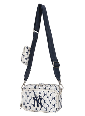 正品MLB老花满印时尚百搭小巧运动休闲单肩包斜挎包3ACRS012N