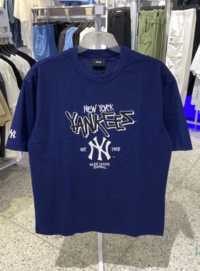 2025夏新款正品MLB男女经典简约舒适日常休闲运动短袖3ATSB0553