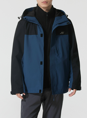 正品SKECHERS斯凯奇保暖连帽户外男女运动休闲夹克外套P425U067