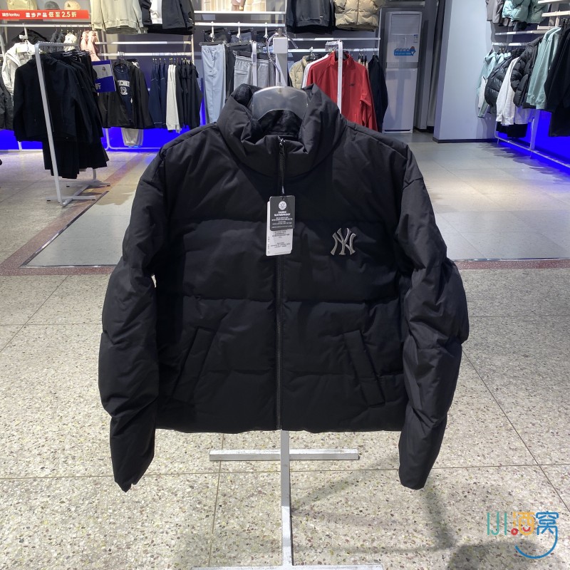 正品MLB男女款情侣立领羽绒服