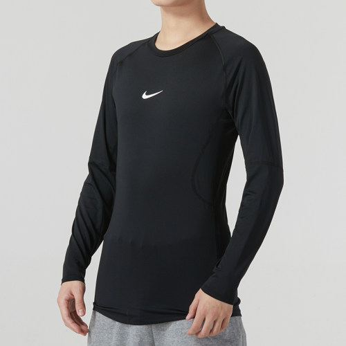 NIKE男透气舒适紧身长袖T恤